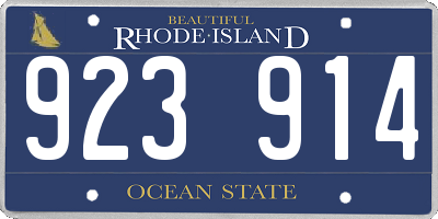 RI license plate 923914
