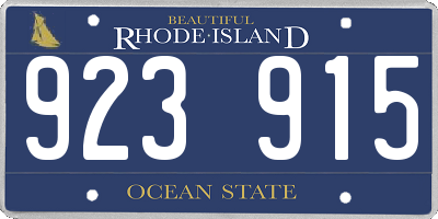 RI license plate 923915