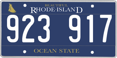 RI license plate 923917