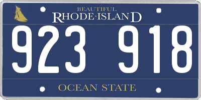 RI license plate 923918