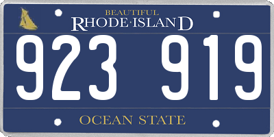 RI license plate 923919