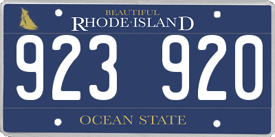 RI license plate 923920