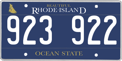 RI license plate 923922