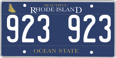 RI license plate 923923