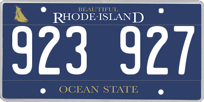 RI license plate 923927