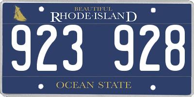RI license plate 923928