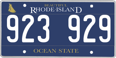 RI license plate 923929