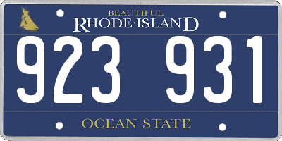 RI license plate 923931