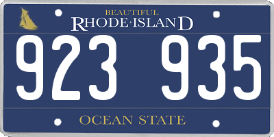 RI license plate 923935