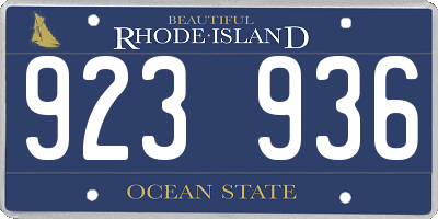 RI license plate 923936