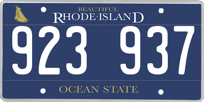 RI license plate 923937