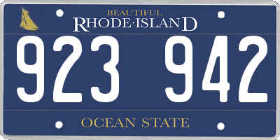 RI license plate 923942