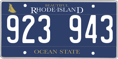 RI license plate 923943