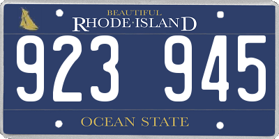 RI license plate 923945