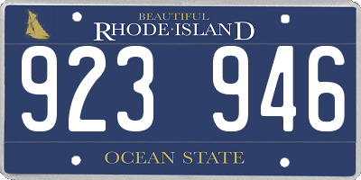 RI license plate 923946