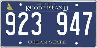 RI license plate 923947