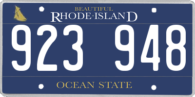 RI license plate 923948