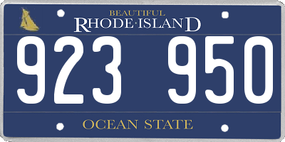 RI license plate 923950