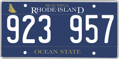 RI license plate 923957