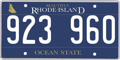 RI license plate 923960