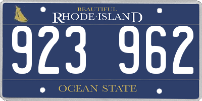 RI license plate 923962