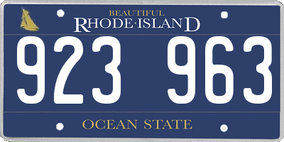 RI license plate 923963