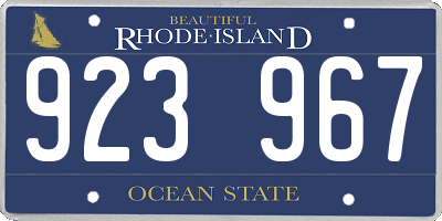 RI license plate 923967