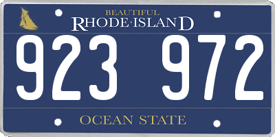 RI license plate 923972