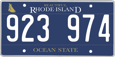 RI license plate 923974