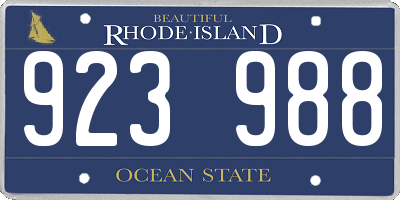 RI license plate 923988