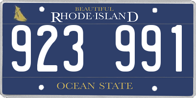 RI license plate 923991