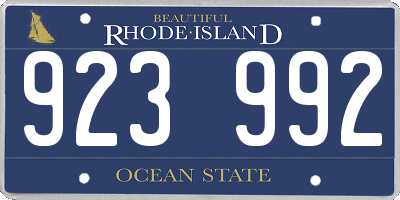 RI license plate 923992