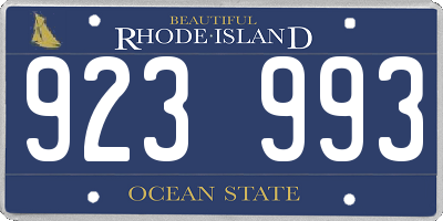 RI license plate 923993