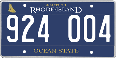 RI license plate 924004