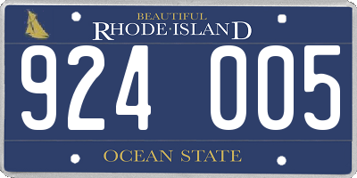 RI license plate 924005