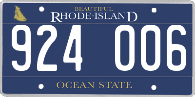 RI license plate 924006