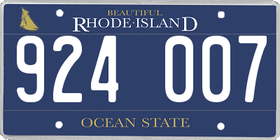 RI license plate 924007