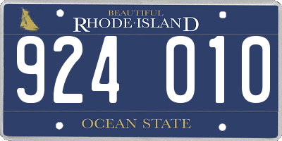 RI license plate 924010
