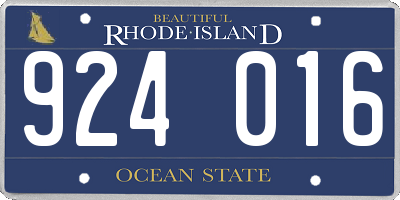 RI license plate 924016