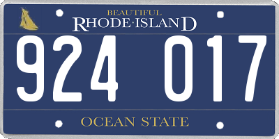 RI license plate 924017