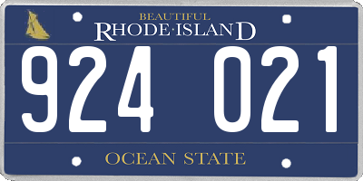 RI license plate 924021