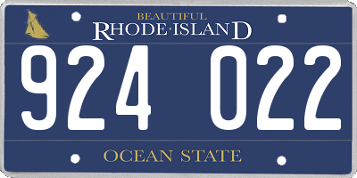 RI license plate 924022