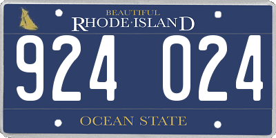 RI license plate 924024