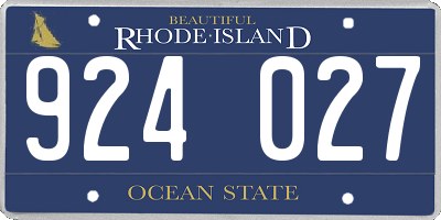 RI license plate 924027
