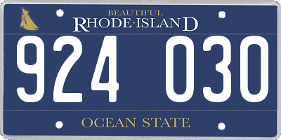 RI license plate 924030