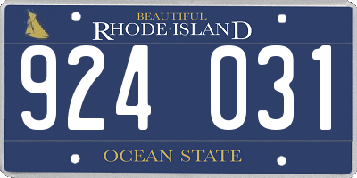 RI license plate 924031