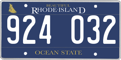 RI license plate 924032