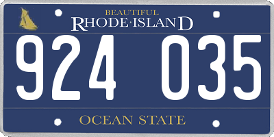 RI license plate 924035