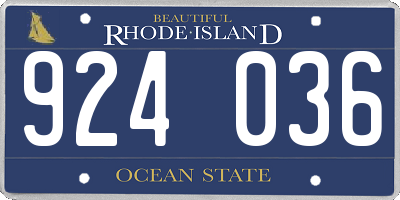 RI license plate 924036