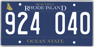 RI license plate 924040